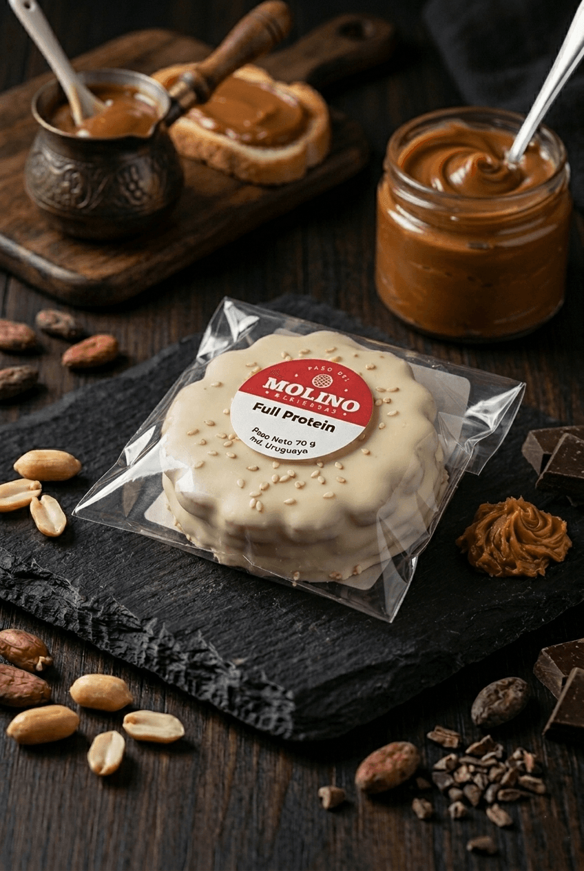 Alfajor full protein blanco